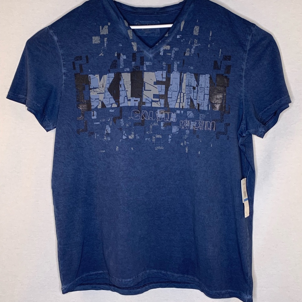 Mens Calvin Klein Graphic Tee Moonlight Blue NWT